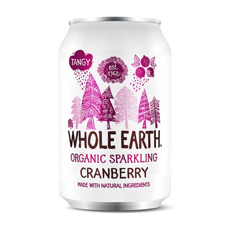 WHOLE EARTH Ανθρακούχο ποτό Κράνμπερι (330ml) Τρόφιμα